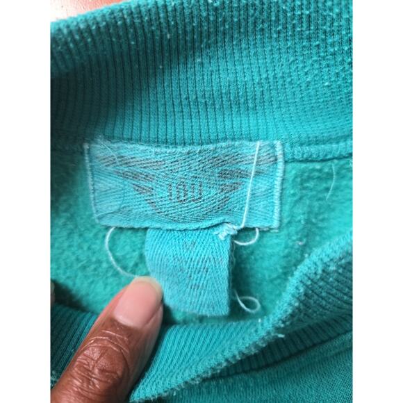 IOU International Exclusive Vintage Mock Neck Sweatshirt 1990 Unisex Medium - Picture 4 of 6